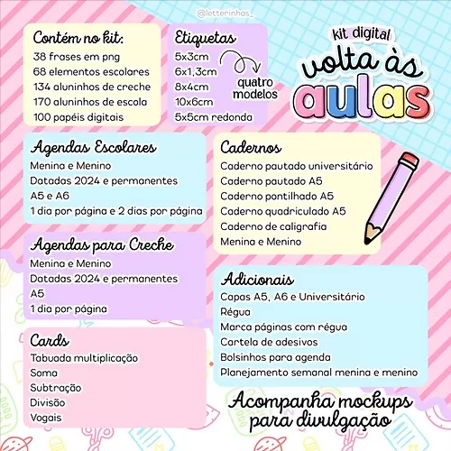 Kit Digital – Volta às Aulas 2024 – Letterinhas