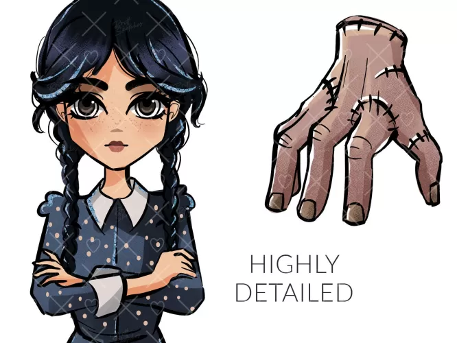 Kit Digital Wandinha Addams – Papéis | Elementos