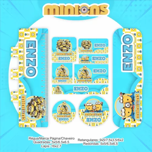 Kit Escolar | Saúde Encadernação 2024 – Minions – Pamella Vieira