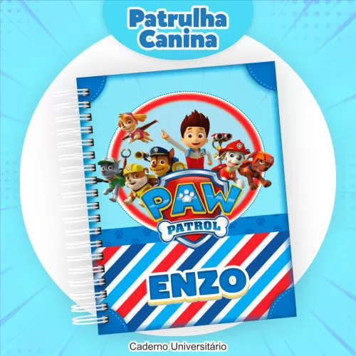 Kit Escolar | Saúde Encadernação 2024 – Patrulha Canina Menino – Pamella Vieira