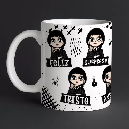 Kit Estampas Canecas Wandinha