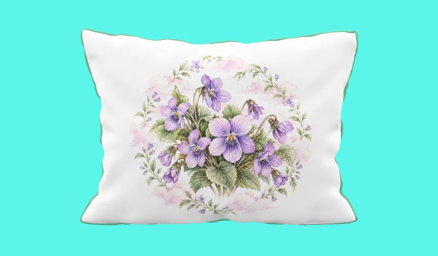 Kit Flor de Fevereiro 2027 com violeta em PNG para personalizados, arte para caneca e agenda A5 em PDF. Arquivos digitais prontos para uso.