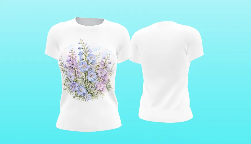 Kit Julho 2027 Delphinium com artes PNG para personalizados, agenda A5 em PDF e mockups para divulgação. Produto 100% digital.