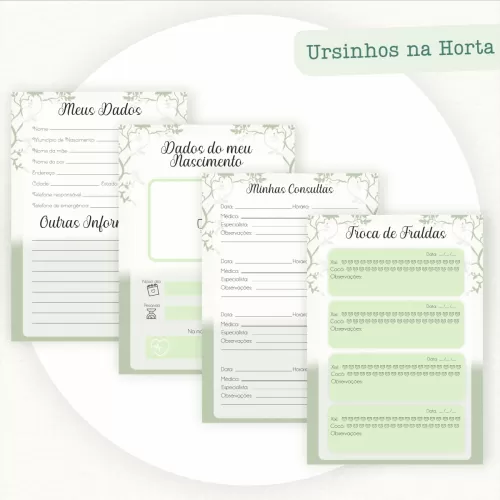 Kit Maternidade Clube Baby – Ursinhos na Horta – Pamella Vieira