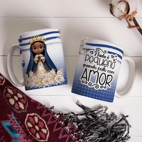 Kit Nossa Senhora Aparecida para Agenda 2024 - Caneca - Bloquinhos