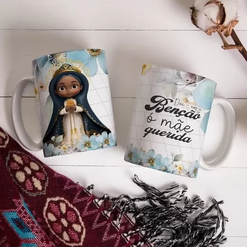 Kit Nossa Senhora Aparecida para Agenda 2024 - Caneca - Bloquinhos