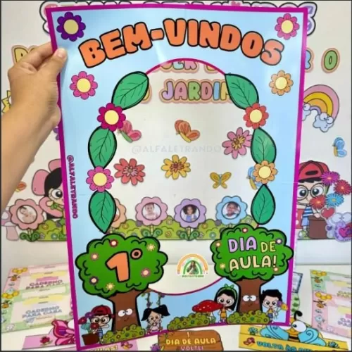 Kit Painel Boas-Vindas – Jardim Encantado (Alfaletrando)