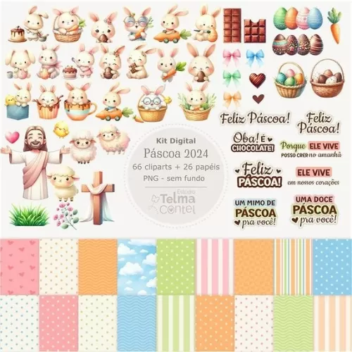Kit Printables | Kit Digital – Páscoa 2024 (Telma Contel)