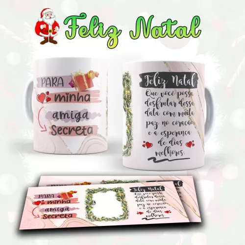 Kit arte pronta Estampas para canecas Natal – 01 – Lydiane