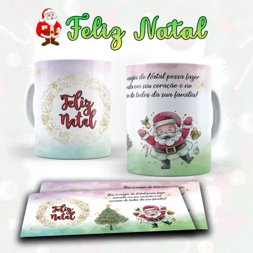 Kit arte pronta Estampas para canecas Natal – 01 – Lydiane