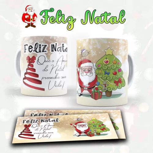 Kit arte pronta Estampas para canecas Natal – 01 – Lydiane