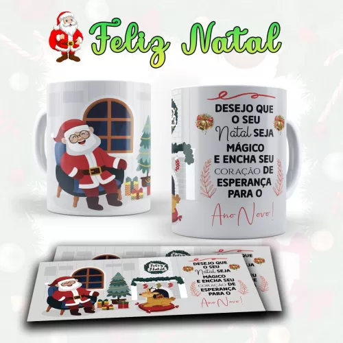 Kit arte pronta Estampas para canecas Natal – 01 – Lydiane