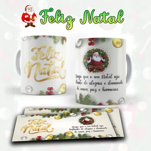 Kit arte pronta Estampas para canecas Natal – 01 – Lydiane