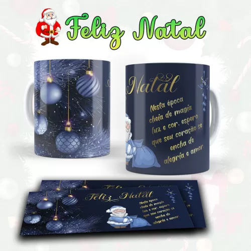 Kit arte pronta Estampas para canecas Natal – 01 – Lydiane