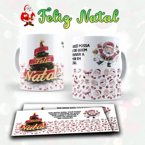 Kit arte pronta Estampas para canecas Natal – 01 – Lydiane