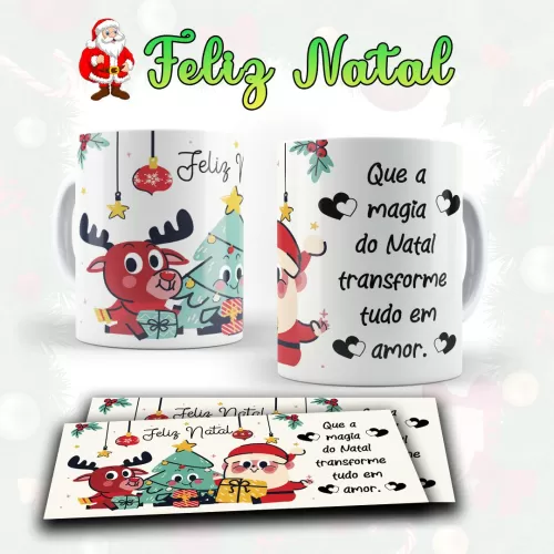 Kit arte pronta Estampas para canecas Natal – 01 – Lydiane