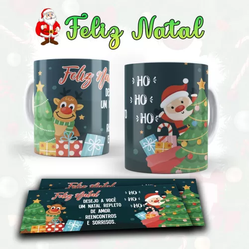 Kit arte pronta Estampas para canecas Natal – 01 – Lydiane