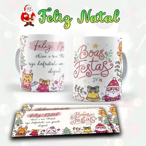Kit arte pronta Estampas para canecas Natal – 01 – Lydiane