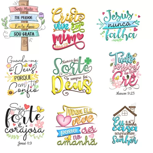Lettering – Frases em Png para diversos itens – Combo