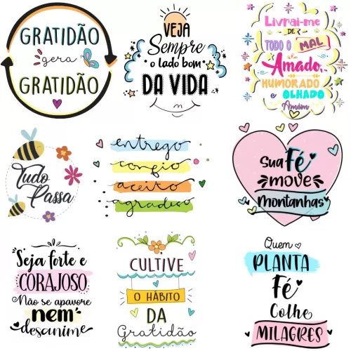 Lettering – Frases em Png para diversos itens – Combo
