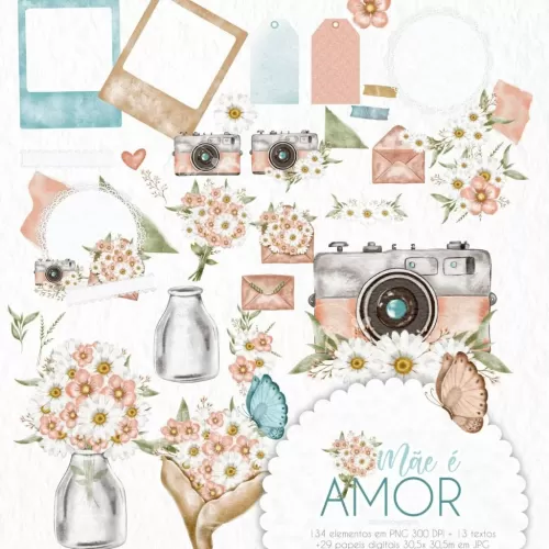Mega Kit Digital Mãe é Amor – Carinas Paper