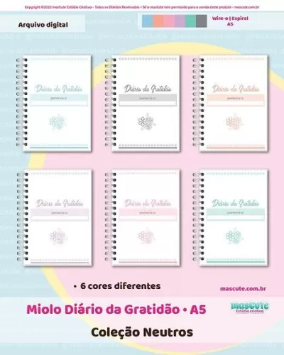 Miolo Diário da Gratidão - A5 - Neutros