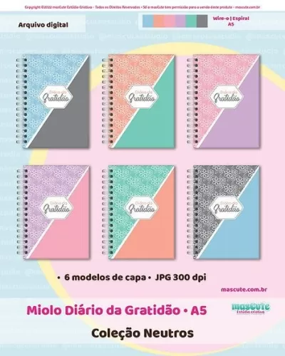 Miolo Diário da Gratidão - A5 - Neutros