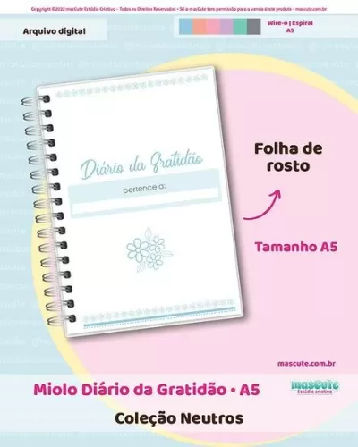 Miolo Diário da Gratidão - A5 - Neutros