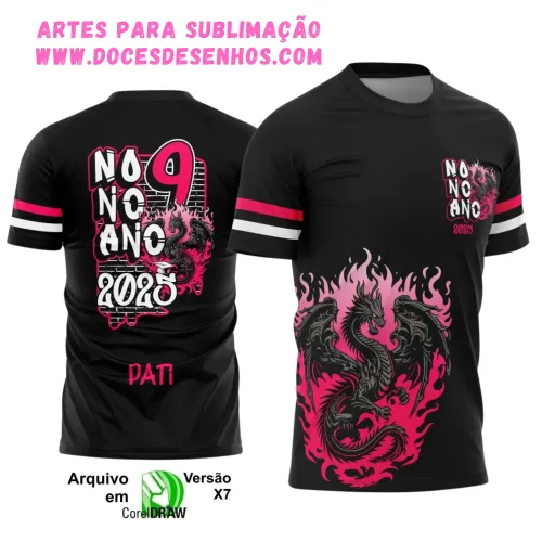 Nono Ano 2025 – Camiseta Escolar com Estilo Dragão Nono Ano 2025 – Camiseta Escolar com Estilo Dragão