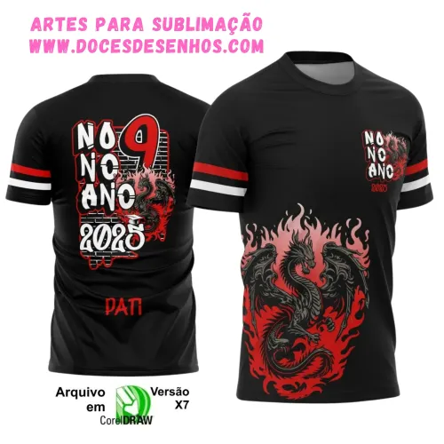 Nono Ano 2025 – Camiseta Escolar com Estilo Dragão Nono Ano 2025 – Camiseta Escolar com Estilo Dragão