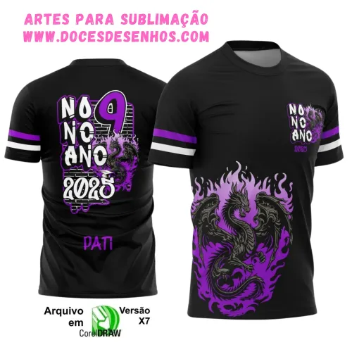 Nono Ano 2025 – Camiseta Escolar com Estilo Dragão Nono Ano 2025 – Camiseta Escolar com Estilo Dragão