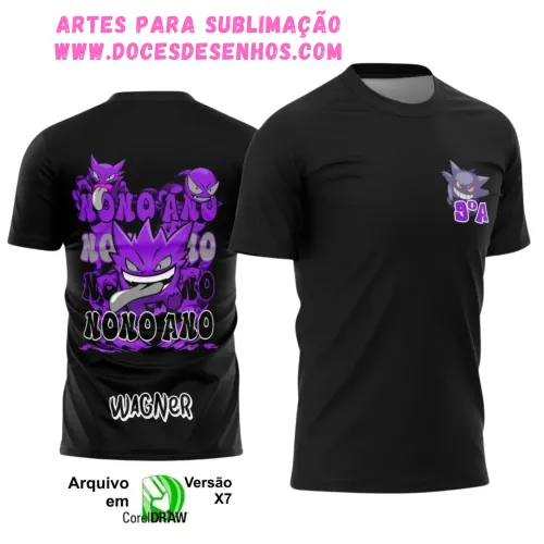 Nono Ano Gengar – Estampa Vetor para Camiseta Escolar Nono Ano Gengar – Estampa Vetor para Camiseta Escolar