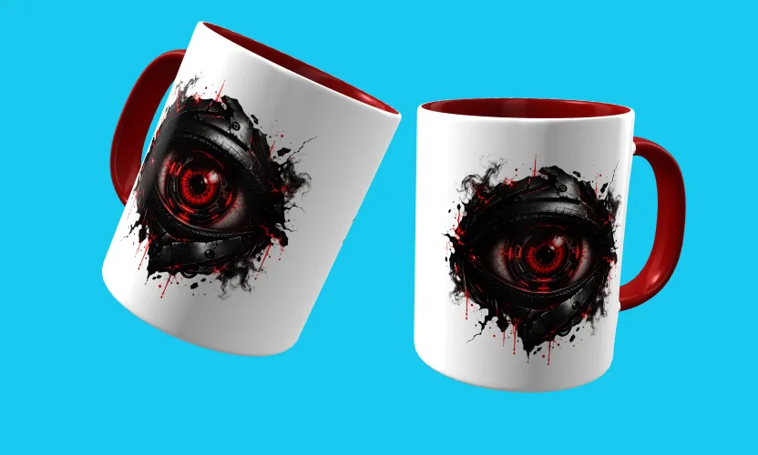 Caneca com visual marcante para fãs de games e cultura geek, trazendo um logo estiloso e uma estampa gamer dark impressionante e cheia de atitude estampada