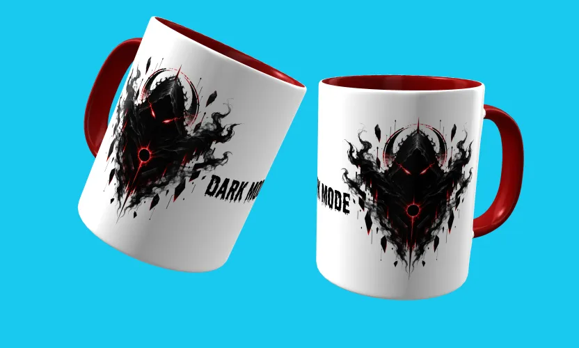 Caneca com visual marcante para fãs de games e cultura geek, trazendo um logo estiloso e uma estampa gamer dark impressionante e cheia de atitude estampada