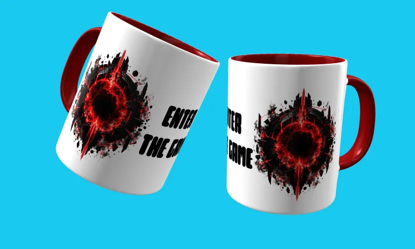 Caneca com visual marcante para fãs de games e cultura geek, trazendo um logo estiloso e uma estampa gamer dark impressionante e cheia de atitude estampada