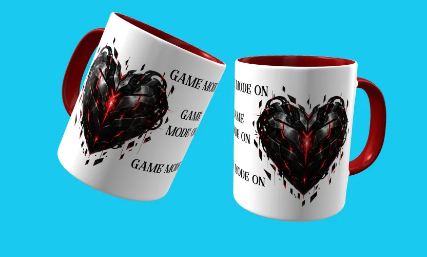 Caneca com visual marcante para fãs de games e cultura geek, trazendo um logo estiloso e uma estampa gamer dark impressionante e cheia de atitude estampada