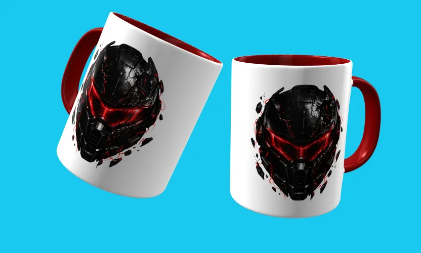 Caneca com visual marcante para fãs de games e cultura geek, trazendo um logo estiloso e uma estampa gamer dark impressionante e cheia de atitude estampada