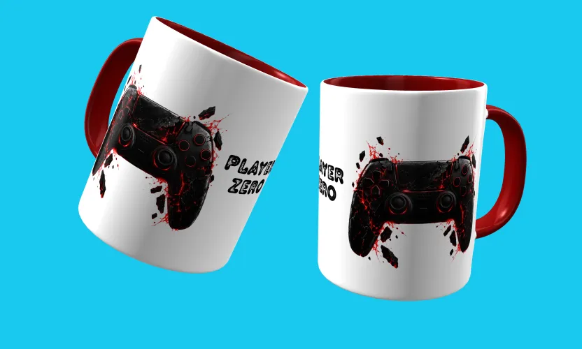 Caneca com visual marcante para fãs de games e cultura geek, trazendo um logo estiloso e uma estampa gamer dark impressionante e cheia de atitude estampada