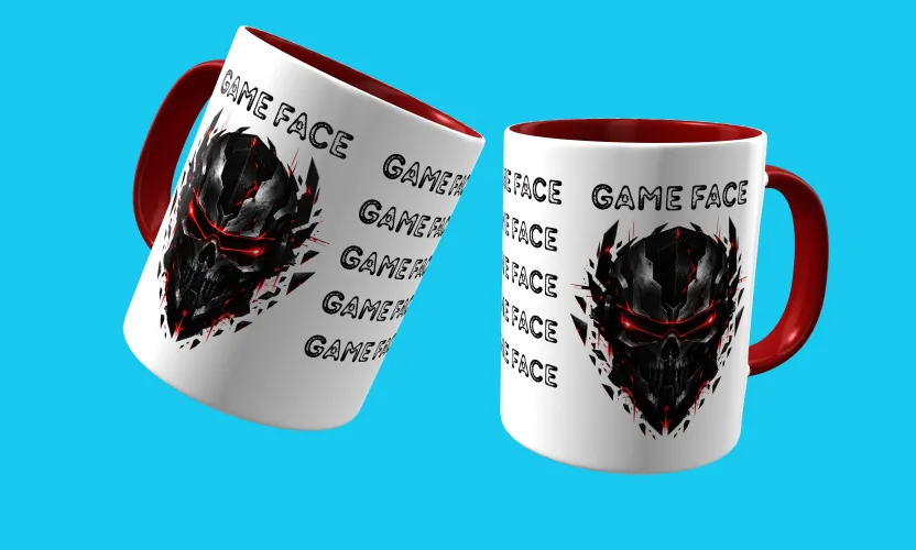 Caneca com visual marcante para fãs de games e cultura geek, trazendo um logo estiloso e uma estampa gamer dark impressionante e cheia de atitude estampada