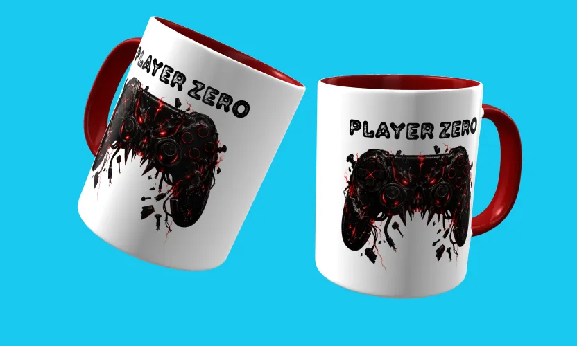 Caneca com visual marcante para fãs de games e cultura geek, trazendo um logo estiloso e uma estampa gamer dark impressionante e cheia de atitude estampada