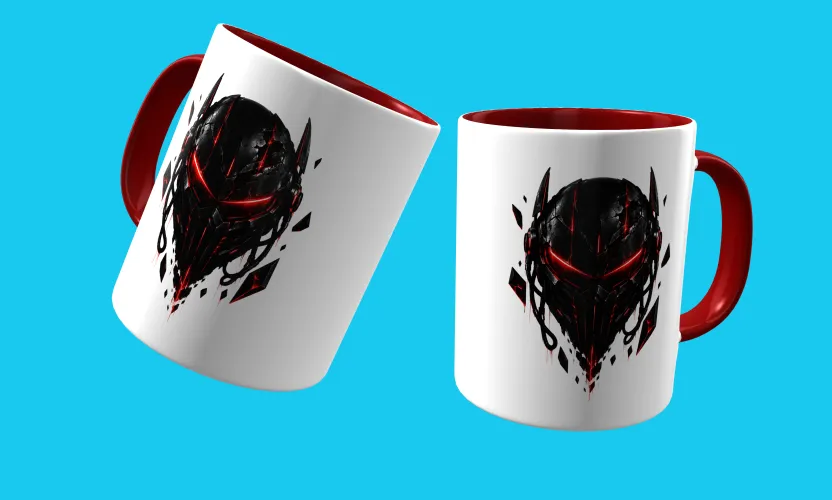 Caneca com visual marcante para fãs de games e cultura geek, trazendo um logo estiloso e uma estampa gamer dark impressionante e cheia de atitude estampada