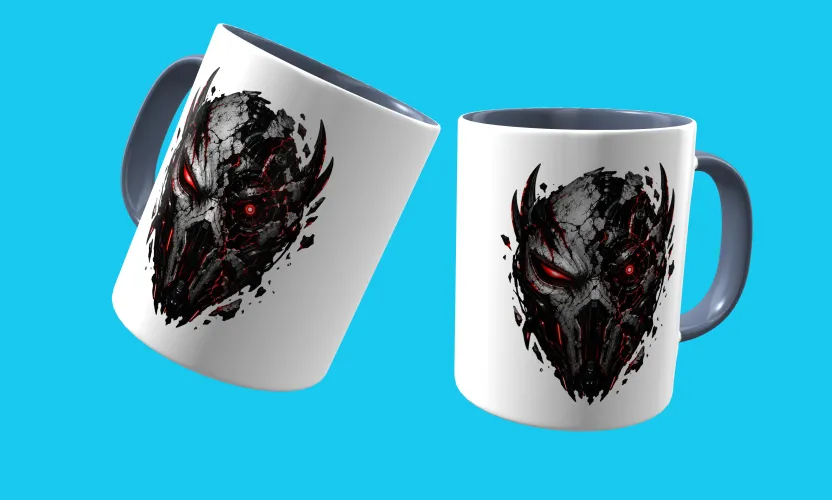 Caneca com visual marcante para fãs de games e cultura geek, trazendo um logo estiloso e uma estampa gamer dark impressionante e cheia de atitude estampada