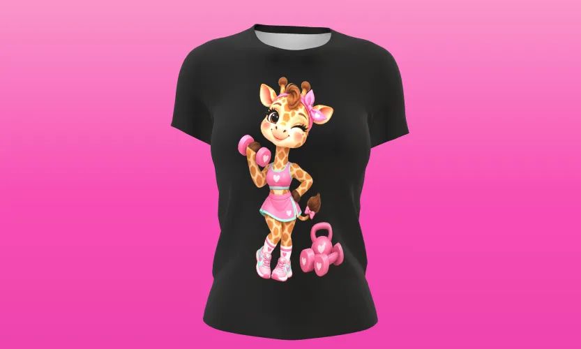 Camisa e caneca estilosa com animais fitness cute