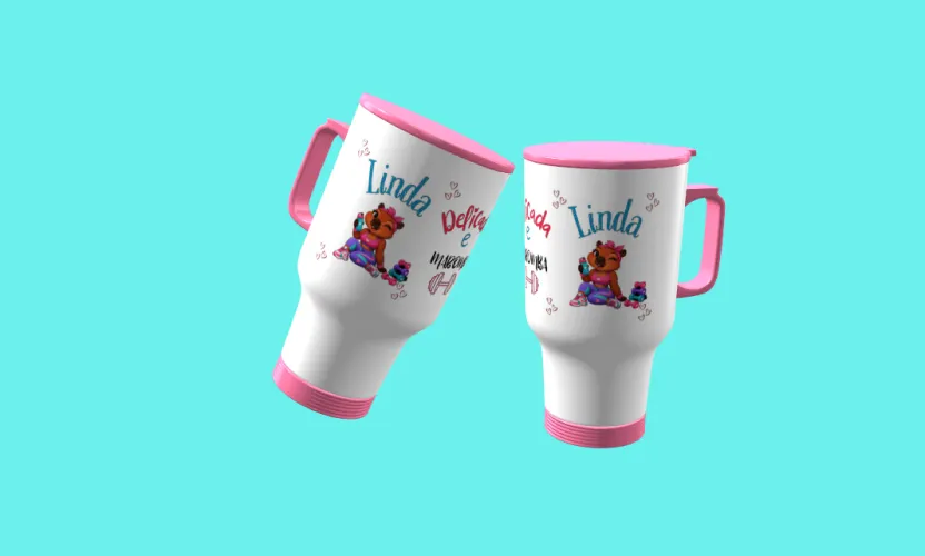 Camisa e caneca estilosa com animais fitness cute