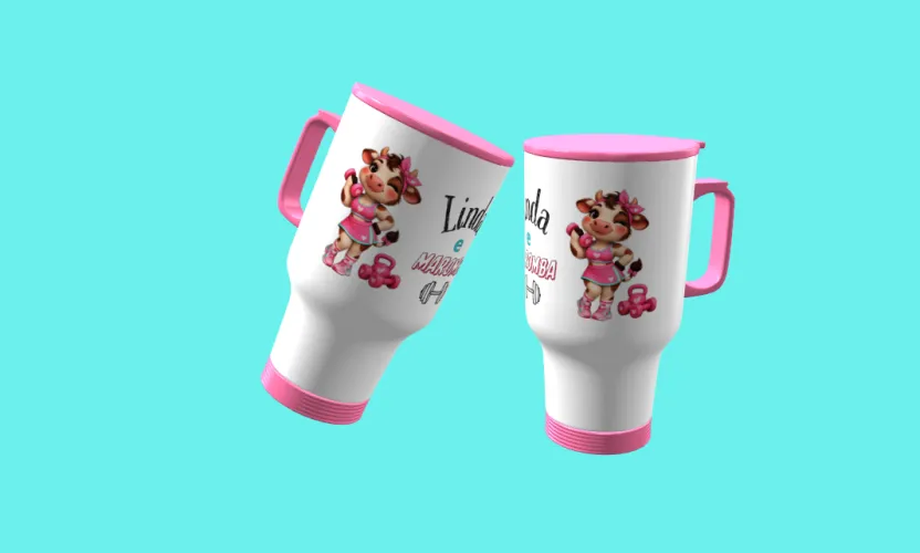 Camisa e caneca estilosa com animais fitness cute