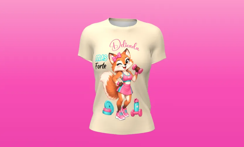 Camisa e caneca estilosa com animais fitness cute
