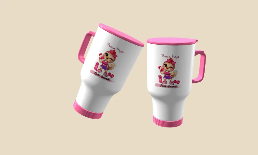 Camisa e caneca estilosa com animais fitness cute