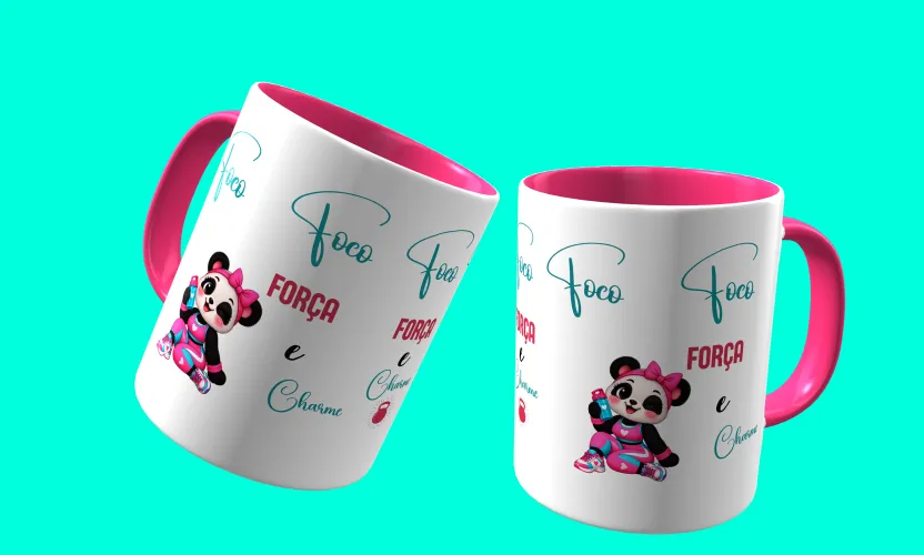 Camisa e caneca estilosa com animais fitness cute