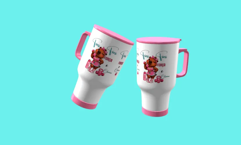 Camisa e caneca estilosa com animais fitness cute