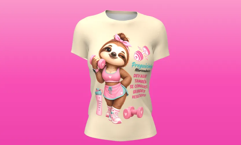 Camisa e caneca estilosa com animais fitness cute